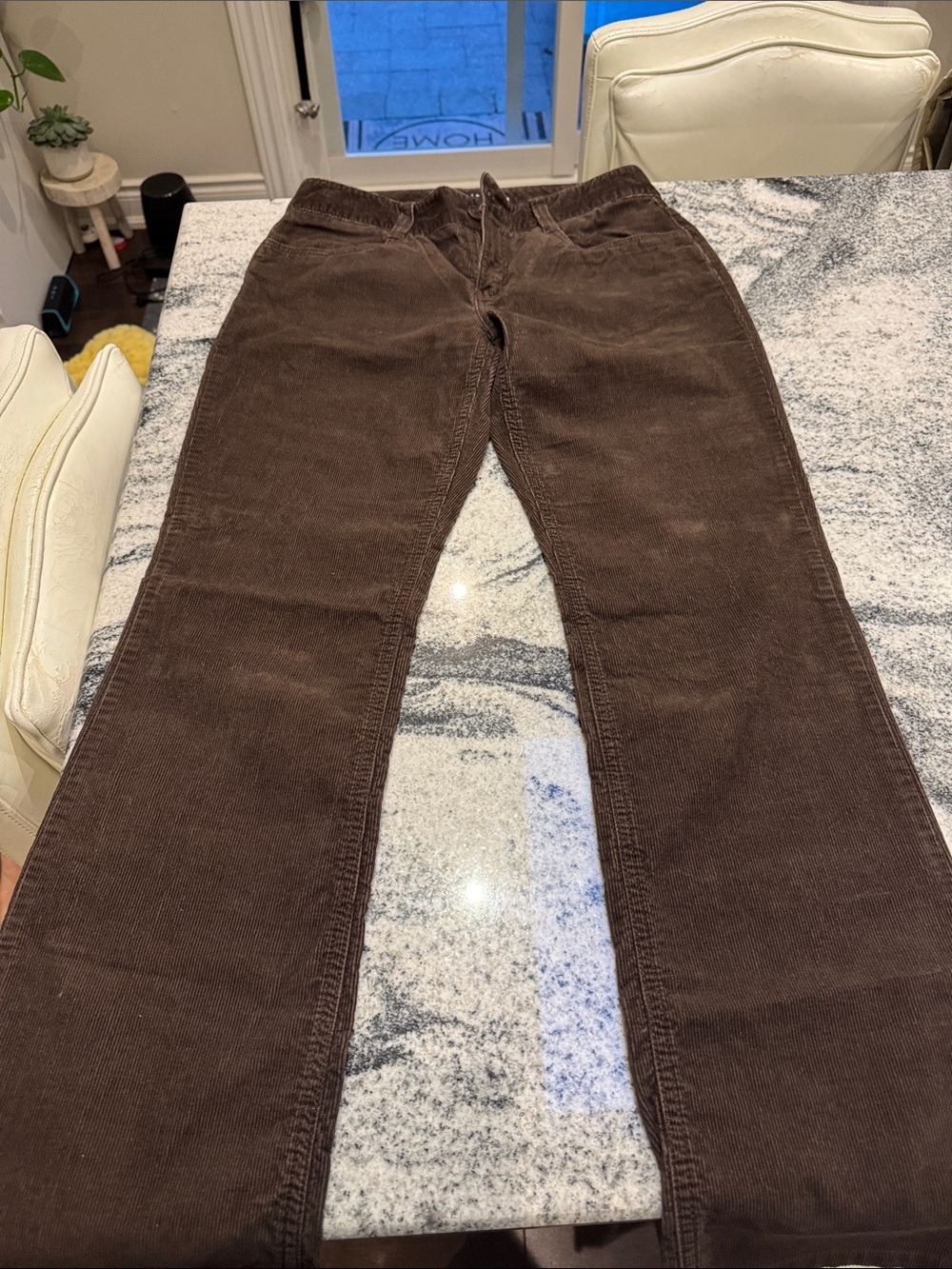 Tommy Hilfiger Women’s Dark Brown Corduroy Wide-Leg Jeans